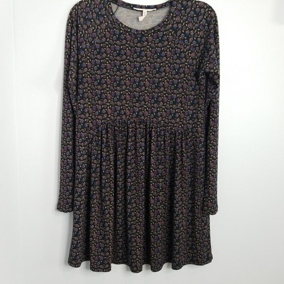 BCBGeneration Long Sleeve Floral Baby Doll Fit & Flare Dress Size Small - Picture 3 of 8